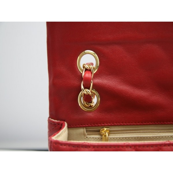 Chanel 2011 San Valentino Red Flap Borse Pelle Di Agnello Con Fa