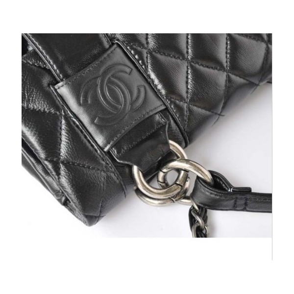 Chanel 2011 Nuovi Borse Agnello Nero Con Logo Doppia C