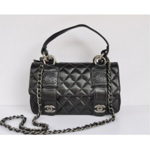 Chanel 2011 Nuovi Borse Agnello Nero Con Logo Doppia C