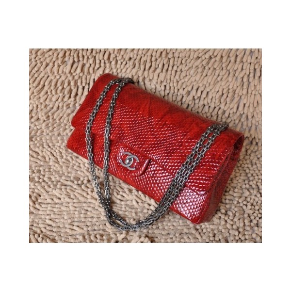 Chanel 2011 Rosso Cristallo Grano Flap Bag In Pelle Con Shw Retr