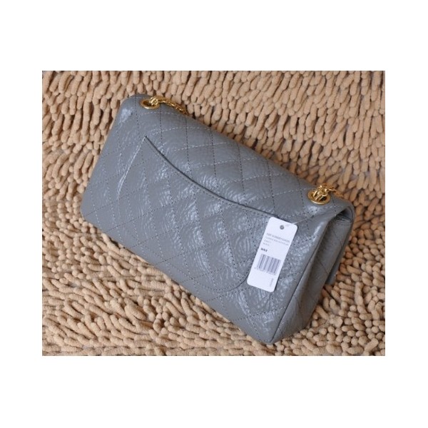 Chanel 28670 Borse Flap In Pelle Di Vitello Grigio Classic Con H