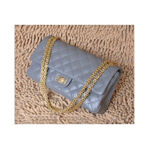 Chanel 28670 Borse Flap In Pelle Di Vitello Grigio Classic Con H