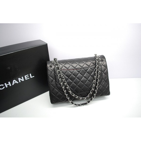 Chanel 36098 Nero Agnello Flap Bag Maxi Con Shw Importazione