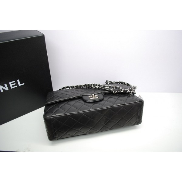 Chanel 36098 Nero Agnello Flap Bag Maxi Con Shw Importazione