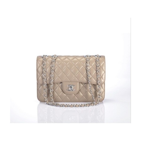 Chanel 48023 Borse Flap Pelle Di Agnello Con Silver Grey Hw