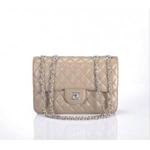 Chanel 48023 Borse Flap Pelle Di Agnello Con Silver Grey Hw