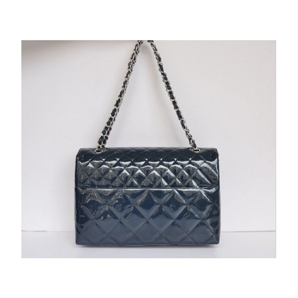 Chanel 50275 Classic Flap Bag In Vernice Con Silver Hw