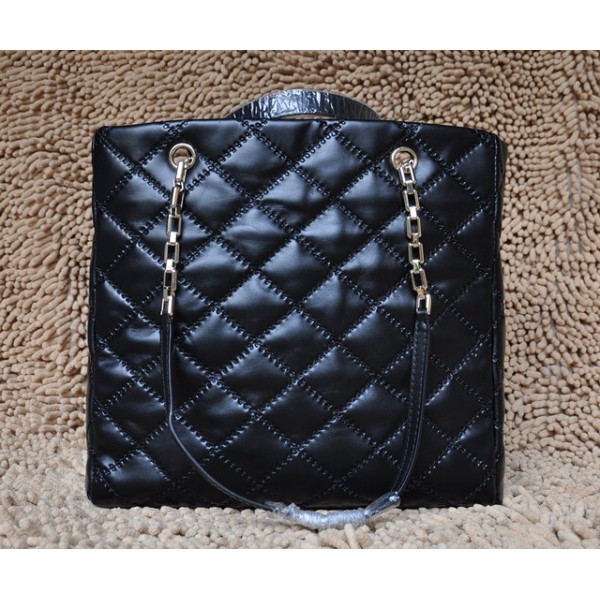 Chanel 50276 Nero Lavato Vitello Tote Di Grandi Dimensioni Con F