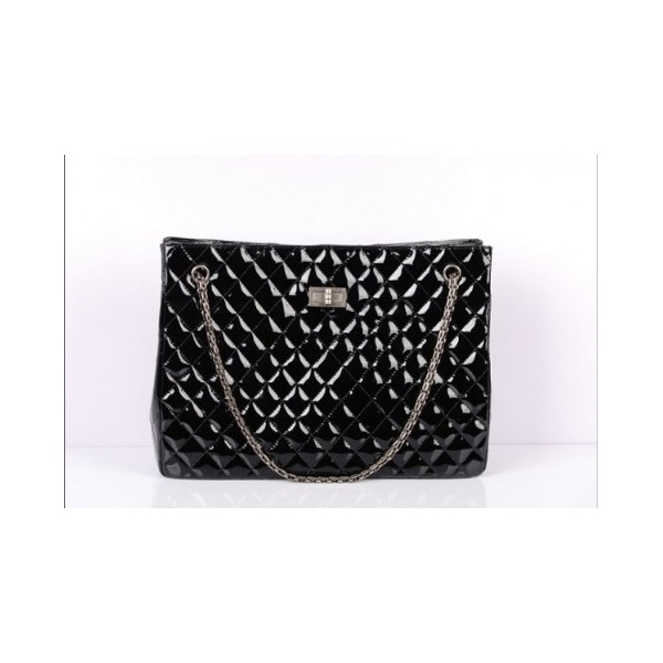 Chanel 50976 Pelle Nera Tote Con Gun Colore Hw