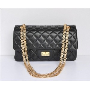 Chanel A01112 Flap Bag Agnello Nero Con Oro Signorina Blocco