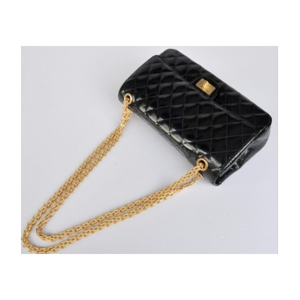 Chanel A01112 Nero Vene Lizard Leather Flap Borse Con Oro Hw