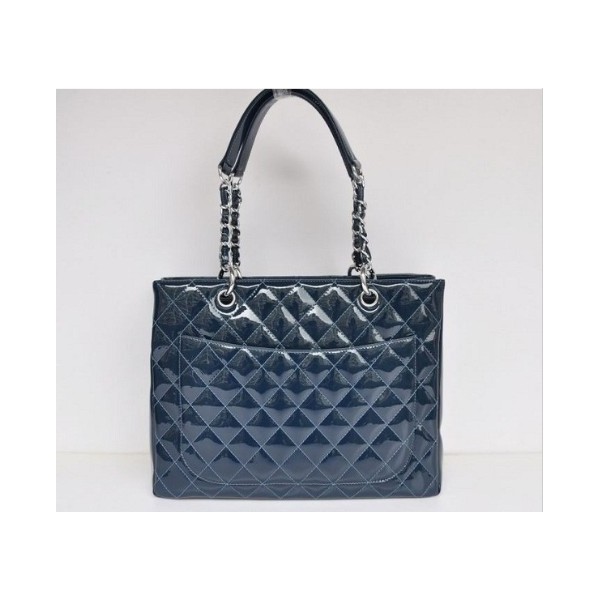 Chanel A20995 Gst Shopping Tote In Vernice Blu Con Shw