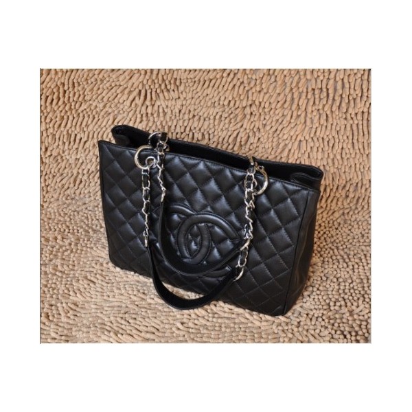 Chanel A20995 Nero Agnello Classico Gst Commerciale Tote Con Ecs