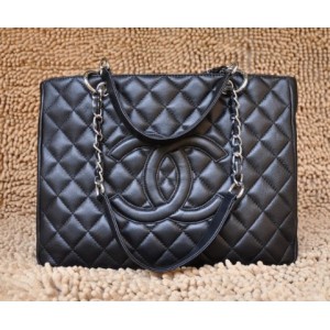 Chanel A20995 Nero Agnello Classico Gst Commerciale Tote Con Ecs