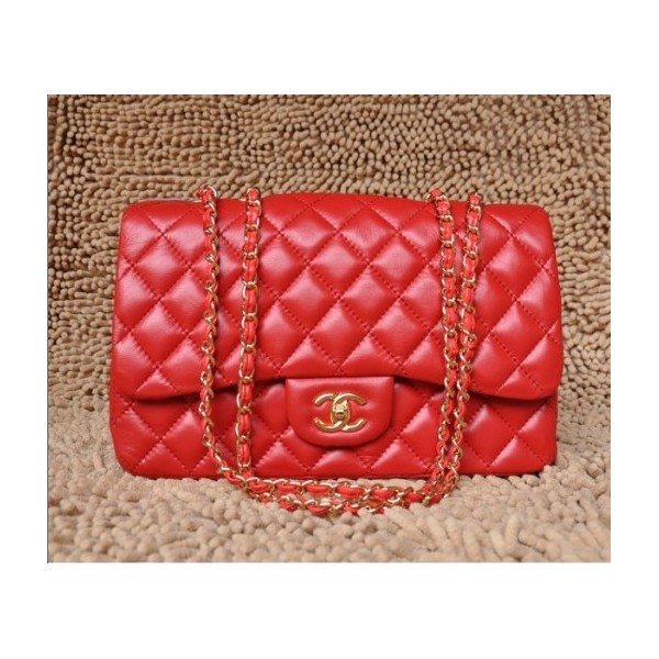 Chanel A28600 Flap Borse Agnello Con Ghw Classico Rosso