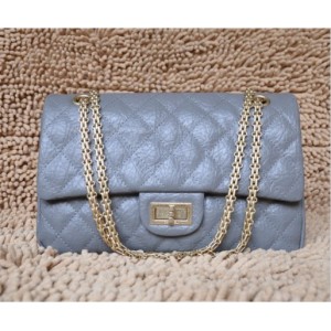 Chanel A28668 Grigio Pelle Di Vitello Flap Borse Con Oro Hw