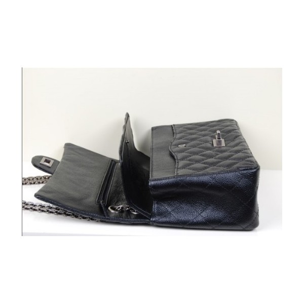 Chanel A37587 Nero Caviar Flap Borse In Pelle Con Silver Hw Retr