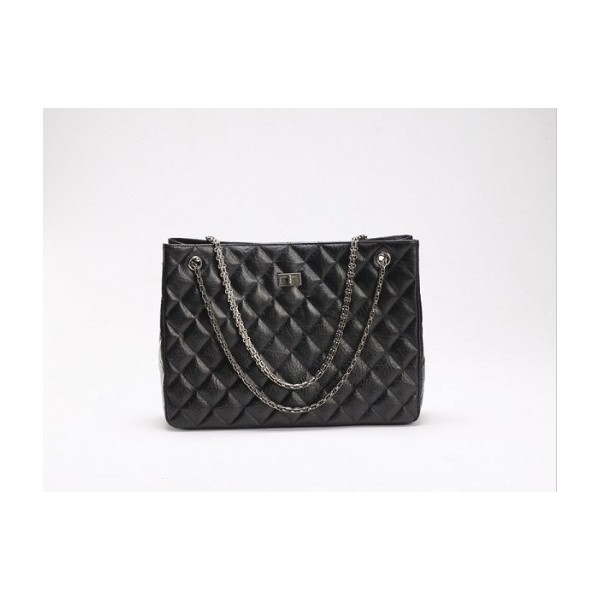 Chanel A47269 Trapuntato Nero Tote Vitello Con Chiusura Signorin