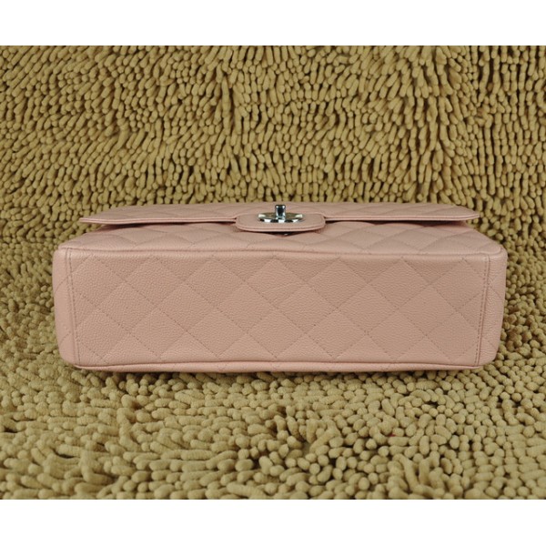 Chanel A47600 Caviar Leather Flap Borse Maxi Rosa Con Ecs