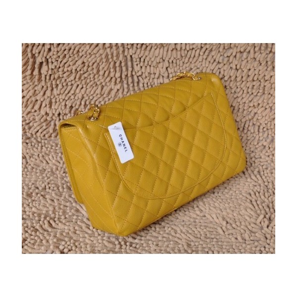 Chanel A47600 Borse In Pelle Di Vacchetta Giallo Grano Con Ghw