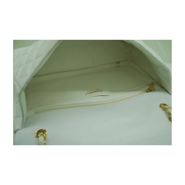 Chanel Borse Maxi Flap Agnello Bianco 2011 Gold Hw