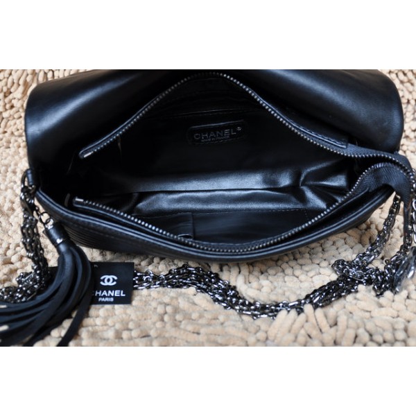 Chanel Quilted A65835 Nero Flap Borse Agnello Con Tassel