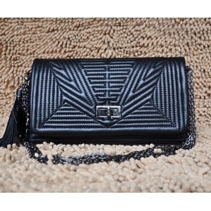 Chanel Quilted A65835 Nero Flap Borse Agnello Con Tassel