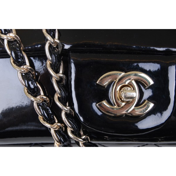 Chanel Tweed Rasata Ricamati Camelie Borse Flap In Vernice Nera