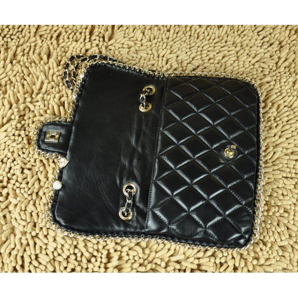 Chanel Borse In Pelle Di Agnello Nero 2011 Lembo Di Recente Con