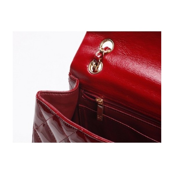 Maroon Chanel A47600 Brevetti Flap Borse In Pelle Con Maxi Oro H