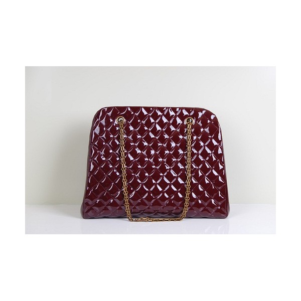 Maroon Patent Leather Bag Chanel A49855 Grande