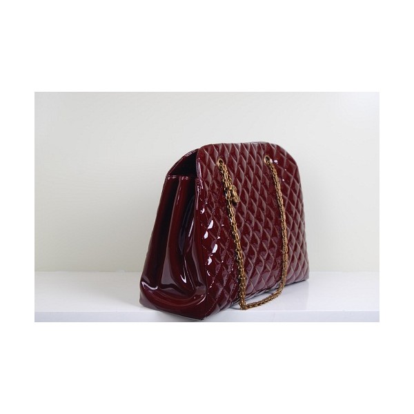 Maroon Patent Leather Bag Chanel A49855 Grande