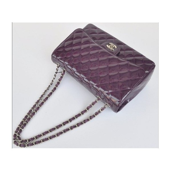 Viola Borse Chanel A28600 Flap In Pelle Patent Con Silver Hw