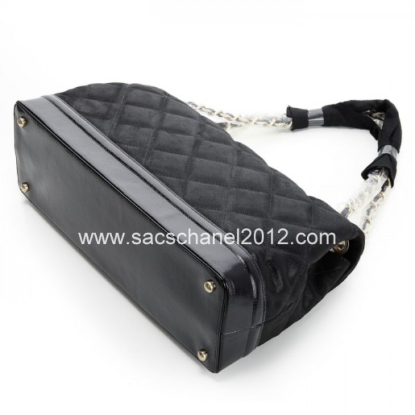 2012 Borse Chanel Quilted Pelle Di Vitello Nera Iridescente Con