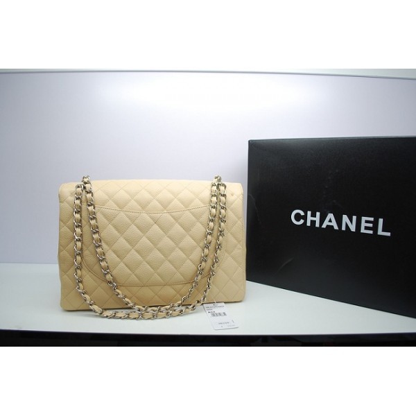 Beige Chanel 2012 Flap Caviar Maxi Borse In Pelle Con Shw