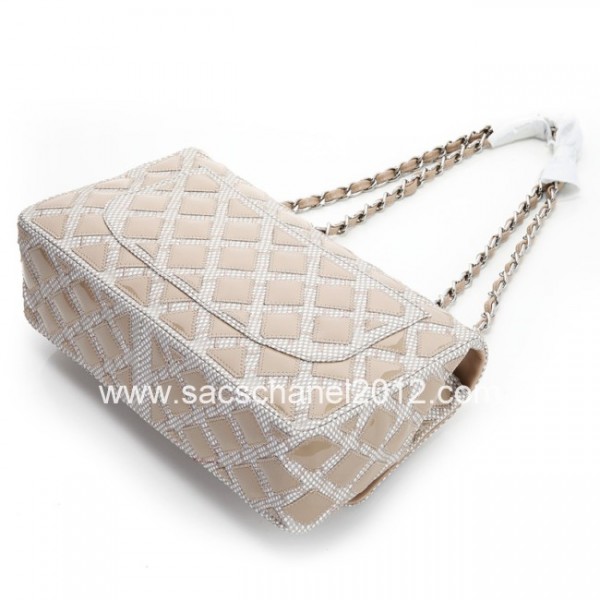 Borse Chanel 2012 Albicocca Patent Flap In Pelle Con Silver Hw