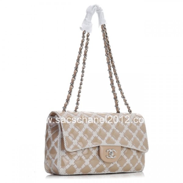 Borse Chanel 2012 Albicocca Patent Flap In Pelle Con Silver Hw