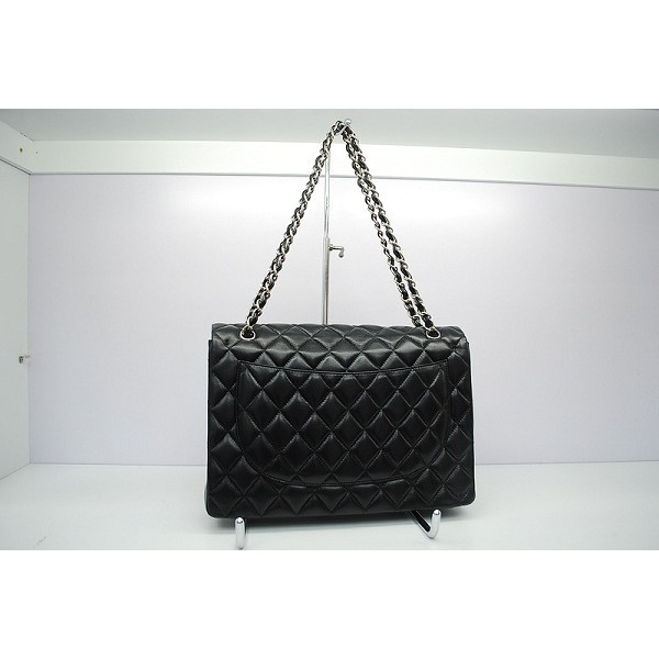 Borse Chanel 58601 Agnello Lembo Nero Maxi Con Shw