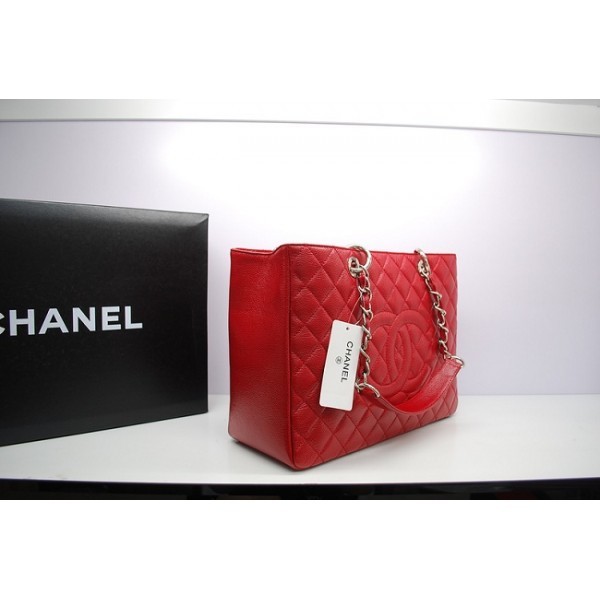 Borse Chanel A50995 Classic Red Caviar Gst Commerciale Con Ecs