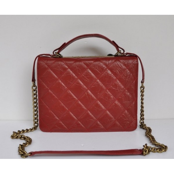 Borse Chanel A66816 In Pelle Di Vacchetta Rossa Marmorizzata Con