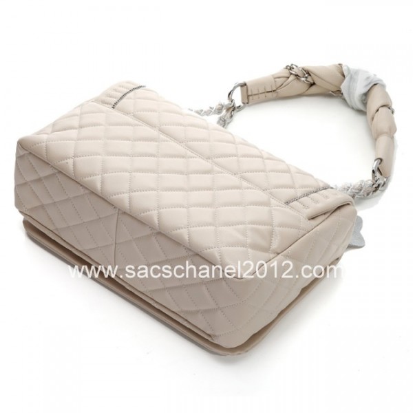 Borse Chanel Flap 2012 Albicocca Pelle Lavorato Con Catena Rasat