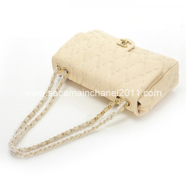 Borse Chanel Flap 2012 Quilted In Pelle Di Vitello Albicocca Con