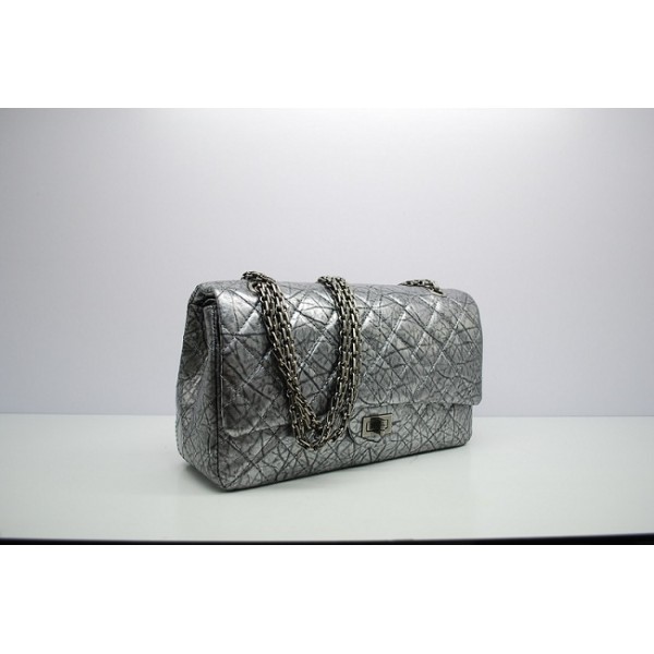 Borse Chanel Flap 2012 In Grigio Vene Elephant Cuoio