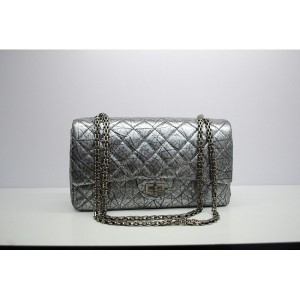 Borse Chanel Flap 2012 In Grigio Vene Elephant Cuoio