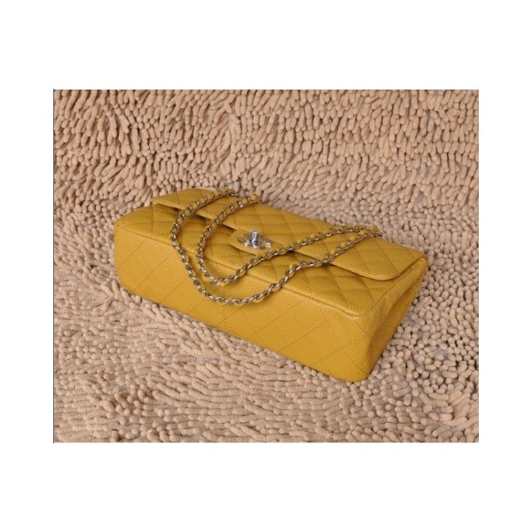 Borse Chanel Flap A01113 In Pelle Caviale Giallo Con Argento Hw