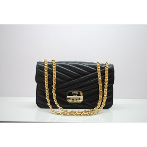 Borse Chanel Flap A66839 In Pelle Di Agnello Nero Con Mini Madem