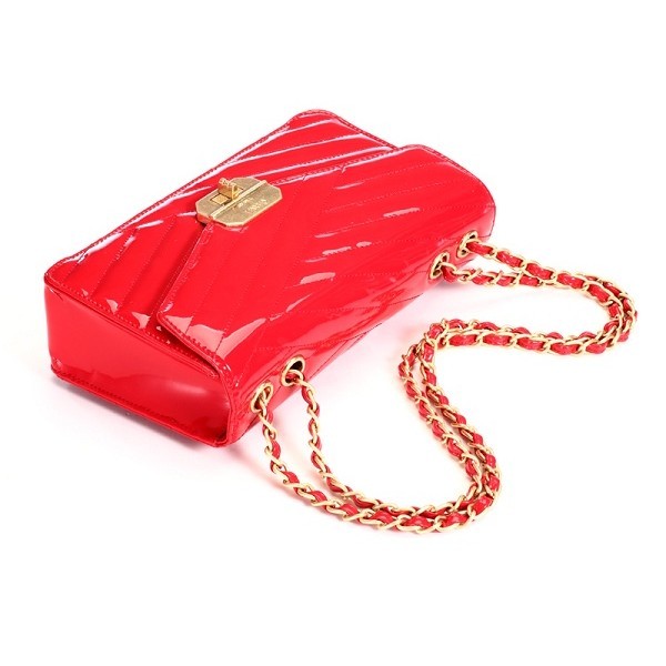 Borse Chanel Flap A66839 In Vernice Rossa Con Ghw