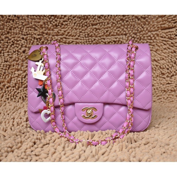 Borse Chanel Flap San Valentino Serie Rosa Agnello Con Ghw