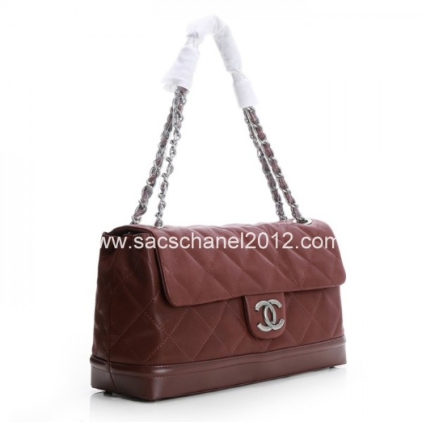 Borse Chanel Quilted 2012 Pelle Di Vitello Maroon Iridescente Co