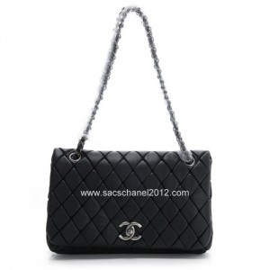 Chanel 2012 Borse Flap In Pelle Di Vitello Nera Con Hardware Arg